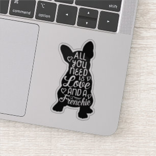 Süßer Französische Bulldogge Liebes-Sticker Aufkleber