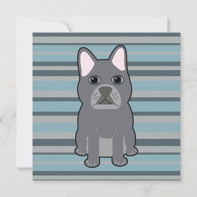 Süßer Französischer Bulldogge Blau Gestreift (Vorderseite)