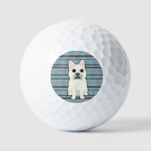 Süßer Französischer Bulldogge Blau Gestreift Golfball