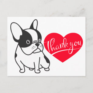 Süßer Französischer Bulldogge Danke Frenchie Welpe Postkarte