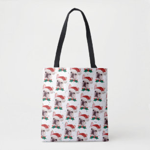 Süßer französischer Bulldogge Hund Weihnachtsmuste Tasche