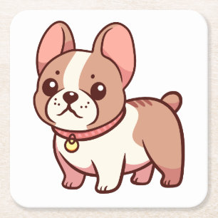 Süßer Französischer Bulldogge  Rechteckiger Pappuntersetzer