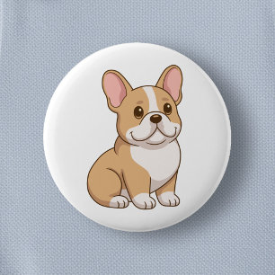 Süßer Französischer Bulldoggen-Welpe Button