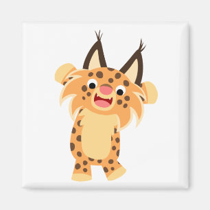 Süßer frecher Cartoon-Bobcat-Magnet Magnet