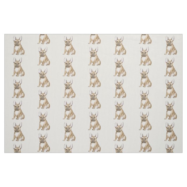 Süßer French Bulldog Stoff (Fat Quarter (45,7 x 55,9 cm))