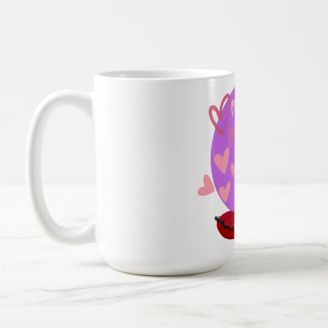 Süßer Frenchie-Welpe mit Herzen  Kaffeetasse (Links)