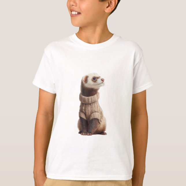 Süßer Frettchen Pullover für Kinder (Vorderseite)