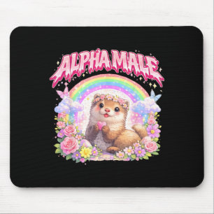 Süßer Frettchen-Regenbogen-Blumenstrauß Lustig für Mousepad