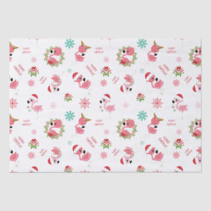 Süßer Frohe Weihnachten Flamingo Schneeglöckchen Seidenpapier