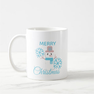 Süßer Frohe Weihnachten Schneemann Schneeflocken C Kaffeetasse