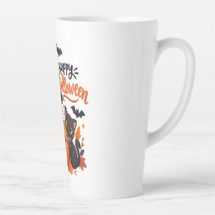 Süßer Froher Halloween-Geist Kürbis Schwarze Katze Milchtasse