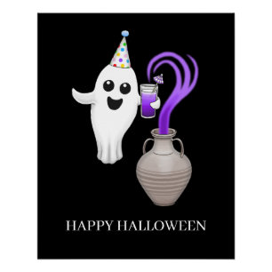 Süßer Frohes Halloween-Geist Poster