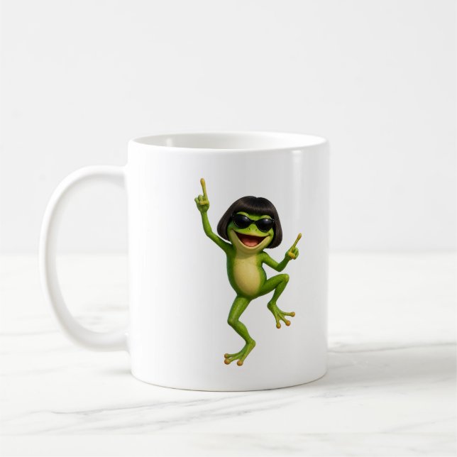 Süßer Frosch Bob Frisur Meme Geschenk Kaffeetasse (Links)