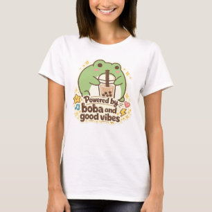 Süßer FROSCH, der Bubble Tea trinkt, Boba-Tee T-Shirt