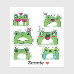 Süßer Frosch-Emoji-Reaktionsgesicht-Vinyl-Aufklebe Aufkleber