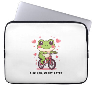Süßer Frosch fährt Fahrrad Lustiges Froschliebha Laptopschutzhülle