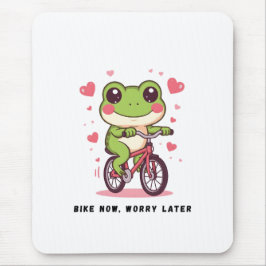 Süßer Frosch fährt Fahrrad | Lustiges Froschliebha Mousepad