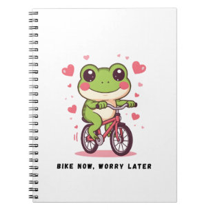 Süßer Frosch fährt Fahrrad Lustiges Froschliebha Notizblock
