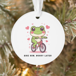 Süßer Frosch fährt Fahrrad | Lustiges Froschliebha Ornament