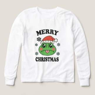 Süßer Frosch Frohe Weihnachten T-Shirt