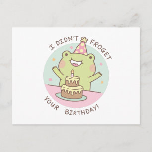 Süßer Frosch hat deinen Geburtstag nicht vergessen Postkarte