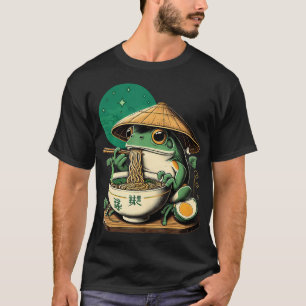 Süßer Frosch isst Ramen-Nudeln Lustige Anime-Jungs T-Shirt