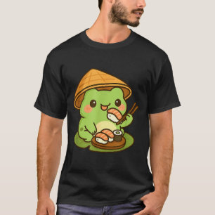 Süßer Frosch isst Sushi Anime Japanische Geschenke T-Shirt