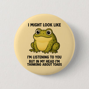 Süßer Frosch Kröte ADHS Humor Besprechungs-Überleb Button