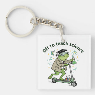 Süßer Frosch-Lehrer Wissenschaft Humor Klassenzimm Schlüsselanhänger