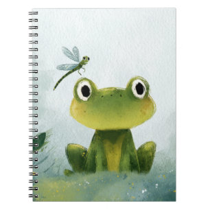 Süßer Frosch & Libelle – Sanfte Natur-Illustration Notizblock