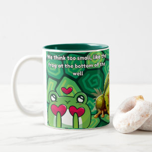 Süßer Frosch mit Cartoon-Frosch-Design für Froschl Zweifarbige Tasse