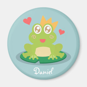 Süßer Frosch mit funkelnden Augen auf einem Seeros Magnet