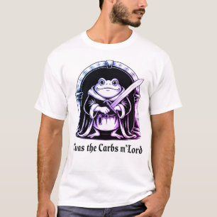 Süßer Frosch mit Schwert Carbs-Witz-Design T-Shirt