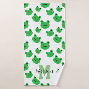 Süßer Frosch Monogramm Lux Kinder Badehandtuch