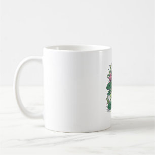 Süßer Frosch reitet auf einer Schildkröte Teich Vi Kaffeetasse