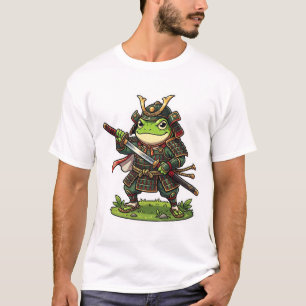 Süßer Frosch-Samurai-Krieger-Cartoon-Japanischer A T-Shirt