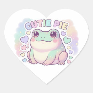 Süßer Frosch-Sticker mit Glitzer Kawaii Ae Herz-Aufkleber