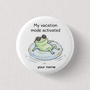 Süßer Frosch Urlaubsmodus aktiviert Lustiger Somme Button