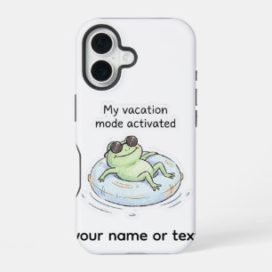 Süßer Frosch Urlaubsmodus Aktiviert Lustiger Somme iPhone 16 Hülle
