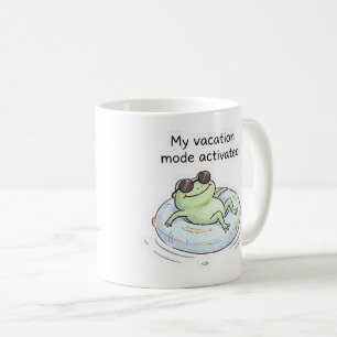 Süßer Frosch Urlaubsmodus Aktiviert Lustiger Somme Kaffeetasse