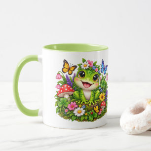Süßer Frosch Wildblumen Cottage Garten Whimsical Tasse