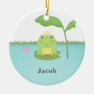 Süßer Froschprinz für Jungen Zimmerdekoration Keramik Ornament