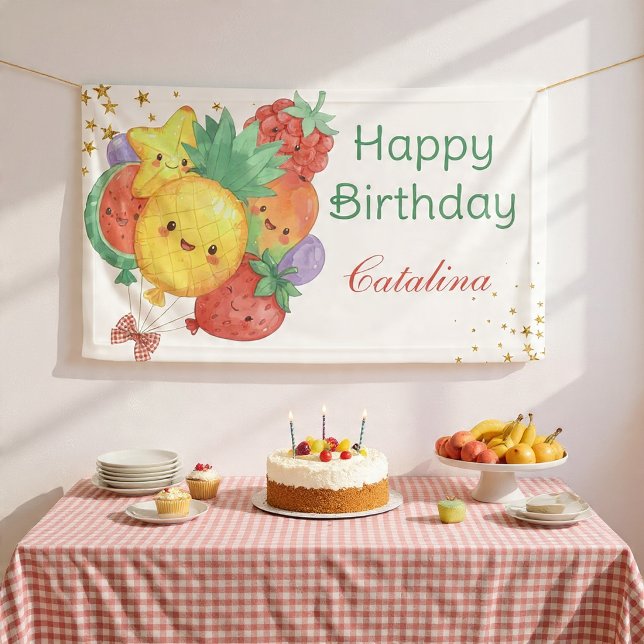 Süßer Frucht-Geburtstag | Tropische Kinderparty Banner (Von Creator hochgeladen)