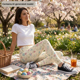 Süßer Frühlingsblumenprint - Pastellfarbener Ditsy Leggings