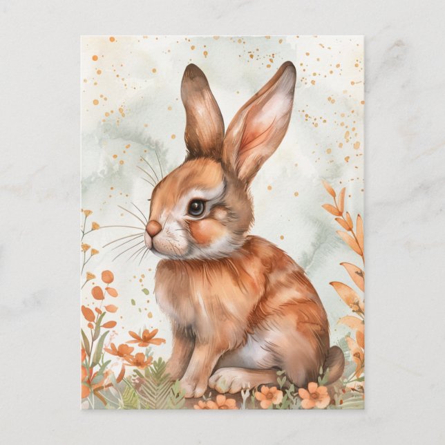 Süßer Frühlingshase Postkarte (Vorderseite)