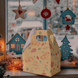 Süßer Fuchs - Beeren und Schneeflocken– Retro Weih Geschenkschachtel