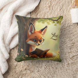 Süßer Fuchs beim Lesen eines Buches, individuelle Kissen
