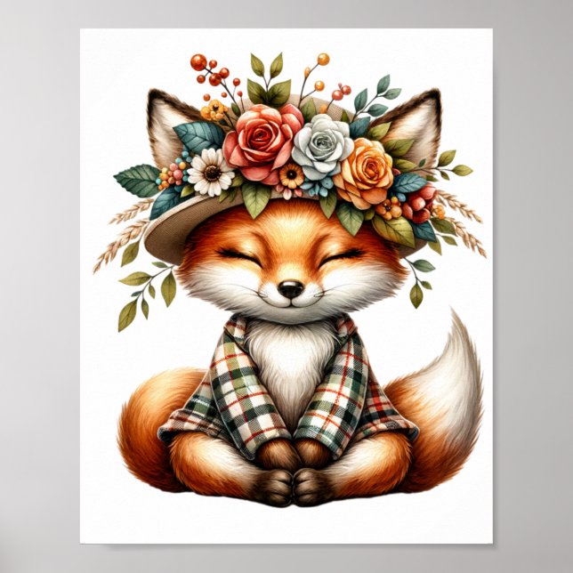 Süßer Fuchs beim Zen Poster (Vorne)