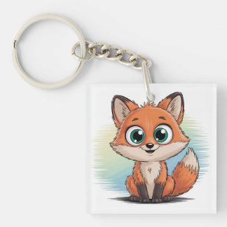 Süßer Fuchs Cartoon | Niedliche Tier Illustration  Schlüsselanhänger