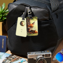 Süßer Fuchs, der ein Buch liest, individuell Gepäckanhänger